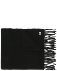 Мужской черный шерстяной шарф от AMI Alexandre Mattiussi