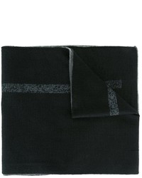 Мужской черный шерстяной шарф от Armani Collezioni