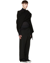 Мужской черный шерстяной шарф от Lemaire