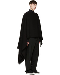 Мужской черный шерстяной шарф от Lemaire