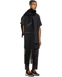 Мужской черный шерстяной шарф от Y-3