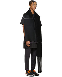 Мужской черный шерстяной шарф от Y-3