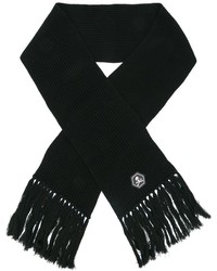 Мужской черный шерстяной шарф от Philipp Plein
