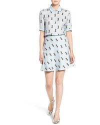 Шифоновое платье-рубашка с принтом