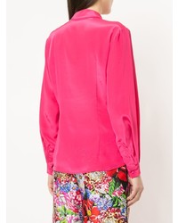 Ярко-розовая блуза на пуговицах от Mary Katrantzou