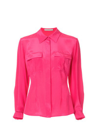 Ярко-розовая блуза на пуговицах от Mary Katrantzou