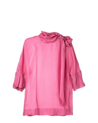 Ярко-розовая блуза с коротким рукавом от Paule Ka