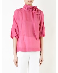 Ярко-розовая блуза с коротким рукавом от Paule Ka