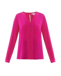 Ярко-розовая блузка с длинным рукавом