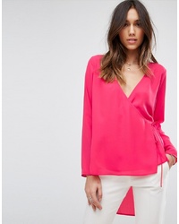 Ярко-розовая блузка с длинным рукавом от ASOS DESIGN