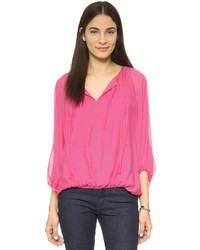 Ярко-розовая блузка с длинным рукавом от Diane von Furstenberg