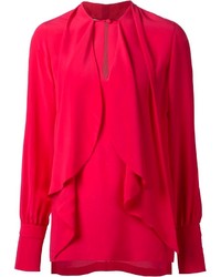 Ярко-розовая блузка с длинным рукавом от Givenchy