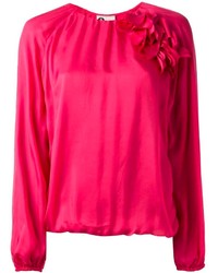 Ярко-розовая блузка с длинным рукавом от Lanvin