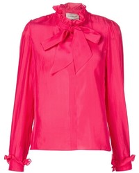Ярко-розовая блузка с длинным рукавом от Lanvin