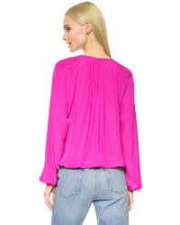 Ярко-розовая блузка с длинным рукавом от Ramy Brook
