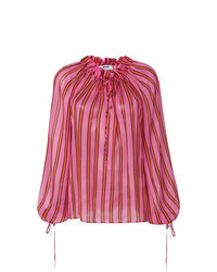 Ярко-розовая блузка с длинным рукавом от MSGM