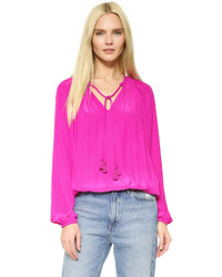 Ярко-розовая блузка с длинным рукавом от Ramy Brook