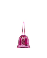 Ярко-розовая большая сумка из плотной ткани от ATTICO