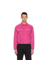 Ярко-розовая вельветовая куртка-рубашка