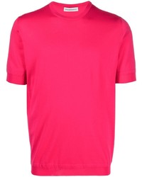 Мужская ярко-розовая вязаная футболка с круглым вырезом от GOES BOTANICAL