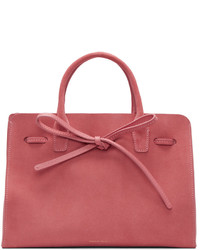 Ярко-розовая замшевая большая сумка