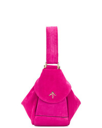 Ярко-розовая замшевая большая сумка от Manu Atelier