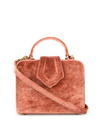 Ярко-розовая замшевая большая сумка от Mehry Mu