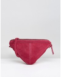 Ярко-розовая замшевая сумка через плечо от ASOS DESIGN