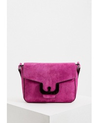 Ярко-розовая замшевая сумка через плечо от Coccinelle