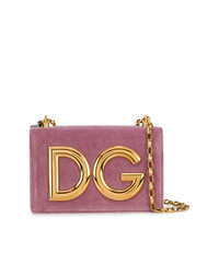 Ярко-розовая замшевая сумка через плечо от Dolce & Gabbana