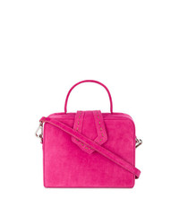 Ярко-розовая замшевая сумка через плечо от Mehry Mu