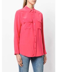 Женская ярко-розовая классическая рубашка от Equipment