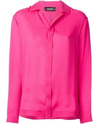 Женская ярко-розовая классическая рубашка от Dsquared2