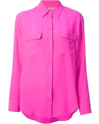 Женская ярко-розовая классическая рубашка от Equipment