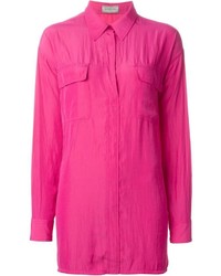Женская ярко-розовая классическая рубашка от Lanvin