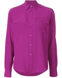 Женская ярко-розовая классическая рубашка от Ralph Lauren
