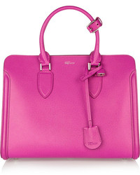 Ярко-розовая кожаная большая сумка от Alexander McQueen