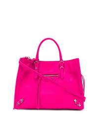 Ярко-розовая кожаная большая сумка от Balenciaga