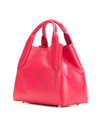 Ярко-розовая кожаная большая сумка от Lanvin