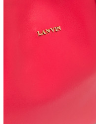 Ярко-розовая кожаная большая сумка от Lanvin