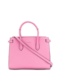 Ярко-розовая кожаная большая сумка от Furla