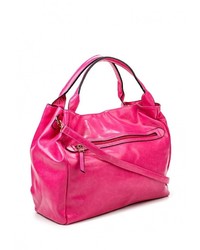 Ярко-розовая кожаная большая сумка от Johnny