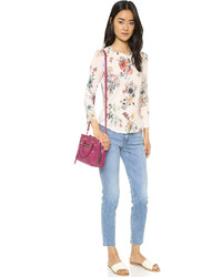 Ярко-розовая кожаная большая сумка от Botkier