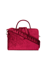 Ярко-розовая кожаная большая сумка от Mehry Mu