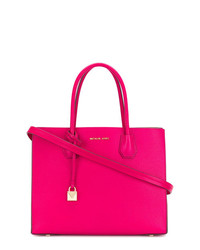 Ярко-розовая кожаная большая сумка от MICHAEL Michael Kors
