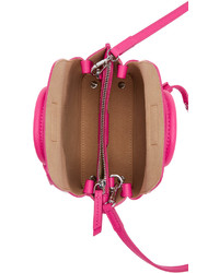 Ярко-розовая кожаная большая сумка от MCM