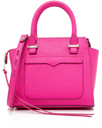 Ярко-розовая кожаная большая сумка от Rebecca Minkoff