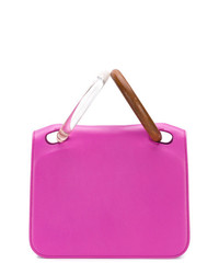 Ярко-розовая кожаная большая сумка от Roksanda