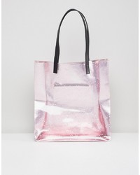 Ярко-розовая кожаная большая сумка от Skinnydip