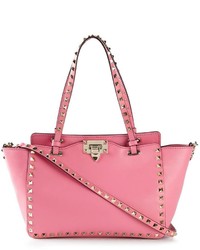 Ярко-розовая кожаная большая сумка от Valentino Garavani